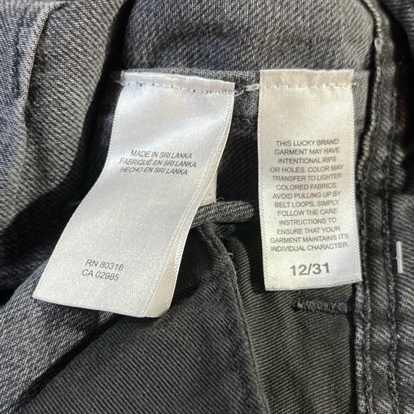 Lucky Legend Jeans Womens Size 12/31 Black Denim High Rise Wide Leg Raw Frayed - Picture 8 of 13